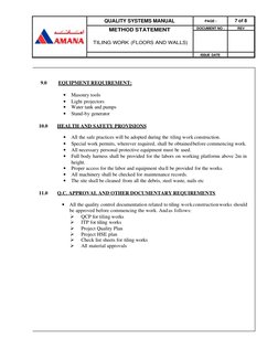 Tiling Work Method Statement | PDF | Tile | Safety