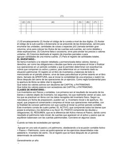  
(1) El encabezamiento (2) Anotar el código de la cuneta a nivel de dos dígitos. (3) Anotar 
el código de la sub-cuenta o di