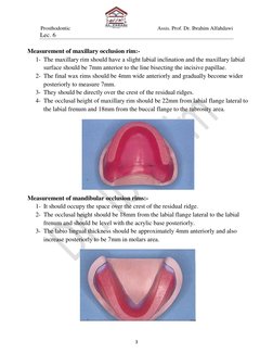 Prosthodontic                     
                  Assis. Prof. Dr. Ibrahim Alfahdawi 
Lec. 6 
3 
 
 
Measurement of maxil