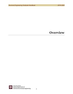 Structural Engineering Graduate Handbook
2019-2020
5
Overview