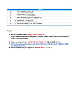 Hi guys! 
 
1.
Please check this for the 
​
NUMBER ASSIGNMENTS
​
: 
https://docs.google.com/spreadsheets/d/1t4Qqm_
