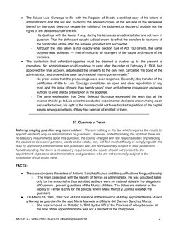 ●
The failure Luis Gonzaga to file with the Register of Deeds a certified copy of his letters of