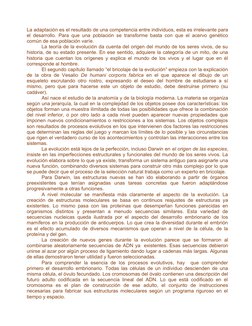 La adaptación es el resultado de una competencia entre individuos, esta es irrelevante para
el desarrollo. Para que una pobla