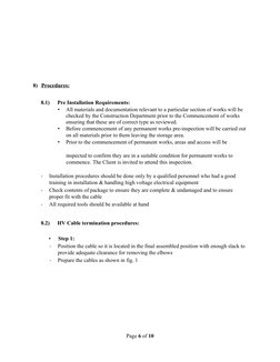 HV Cable Termination Method Statement | PDF | Wire | Electrical Connector