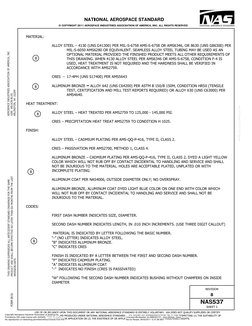 NATIONAL AEROSPACE STANDARD 
© COPYRIGHT 2011 AEROSPACE INDUSTRIES ASSOCIATION OF AMERICA, INC. ALL RIGHTS RESERVED 
USE OF O