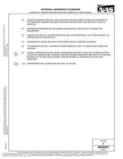 NATIONAL AEROSPACE STANDARD 
© COPYRIGHT 2011 AEROSPACE INDUSTRIES ASSOCIATION OF AMERICA, INC. ALL RIGHTS RESERVED 
USE OF O