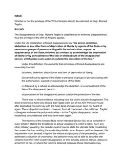 Writ of Amparo: Razon vs Tagitis Case | PDF | Evidence | Virtue