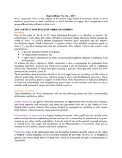DepEd Order No. 30, s. 2017: Work Immersion Guidelines | PDF ...