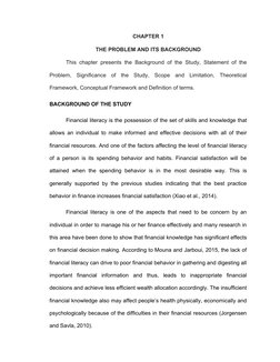 CHAPTER 1
THE PROBLEM AND ITS BACKGROUND
This chapter presents the Background of the Study, Statement of the
Problem,  Signif
