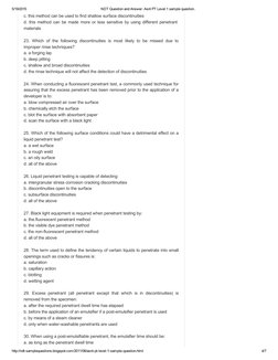 ASNT PT Level 1 Sample Questions | PDF | Mechanical Engineering ...