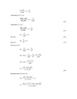 

1
2
1
3
r
C
C
rsen
r





 
Aplicando la C.L. (1):
kR
i sen

kR sen


2
1
3
C
C
kR


 
          (14)
Aplica