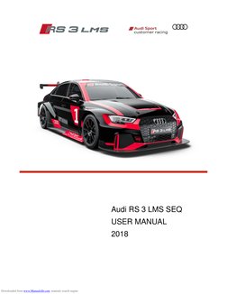 Audi RS 3 LMS User Manual 2018 | PDF | Transmission (Mechanics