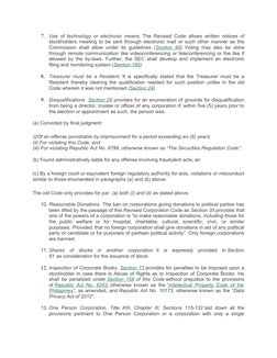 7.
Use of technology or electronic means. The Revised Code allows written notices of
stockholders meeting to be sent through