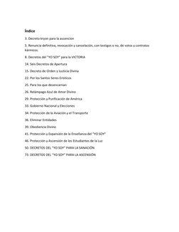 Índice 
3. Decreto kryon para la ascencion 
5. Renuncia definitiva, revocación y cancelación, con testigos o no, de votos y