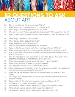 Engaging Art Questions for Students | PDF | Understanding ...