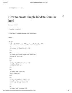 Simple HTML Biodata Form Guide | PDF | Cyberspace | Communication