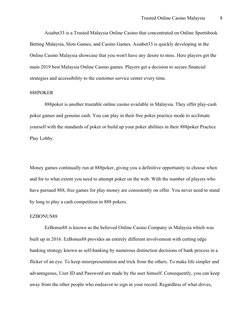 Trusted Online Casino Malaysia            8
Asiabet33 is a Trusted Malaysia Online Casino that concentrated on Online Sportsb