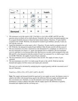 (https://businessjargons.com/wp-content/uploads/2015/12/Least-cost-method-2.jpg) 
1. The minimum cost in the matrix is Rs 3,