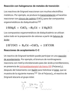 (https://es.m.wikipedia.org/wiki/Archivo:4nonylbenzoicacidSynthesis.svg)Reacción con halogenuros de metales de transición
Lo