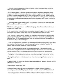 1. What do you think are some problems that you and/or your classmates encounter 
when you write academic papers?
*In 21st ce