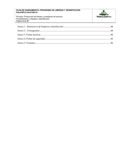 Anexo 1.  Instructivos de limpieza y desinfección............................................................................