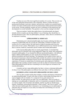 Keystone College Teaching Module | PDF | Philosophy Of Education | Teachers