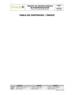 MANUAL DE USUARIO MODULO 
DE PARAMETRIZACION 
MODULO DE PARAMETRIZACION 
CÓDIGO: 
03 
VERSIÓN: 
V Abril-2010 
 
 
ELABORÓ