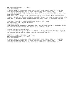 Logiciel Fuji Frontier MS01 Ver4.2 Pour Windows 7 - Occasion