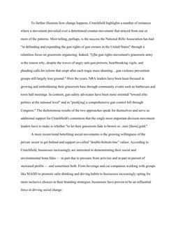 To further illustrate how change happens, Crutchfield highlights a number of instances 
where a movement prevailed over a det