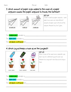 Name:                                                  Period:                 Date 
 
3. Which amount of paper clips added t