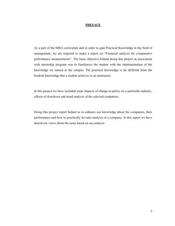 2 
 
PREFACE 
 
 
As a part of the MBA curriculum and in order to gain Practical Knowledge in the field of 
management, we ar