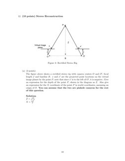 12. (10 points) Stereo Reconstruction


3DUWDSWV
7KHILJXUHDERYHVKRZVDUHFWLILHGVWHUHRULJZLWKFDPHUDFHQWHUV2