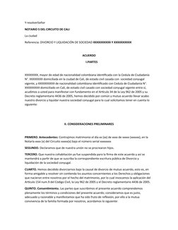Y resolverSeñor
NOTARIO 5 DEL CIRCUITO DE CALI
La ciudad 
Referencia: DIVORCIO Y LIQUIDACIÓN DE SOCIEDAD XXXXXXXXXX Y XXXXXXX