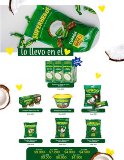 lo llevo en el
Supercoco Agua de Coco
Sixpack
Arequipe Supercoco 45g
Arequipe Supercoco 220g
Supercoco Barra 
6 Unidades
Tiru