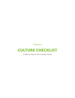CULTURE CHECKLIST
12 Ways to Improve Your Company Culture
