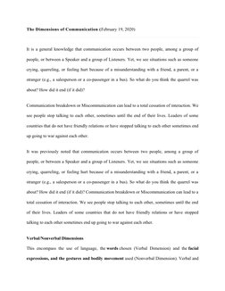 Understanding Communication Dimensions | PDF | Nonverbal Communication ...