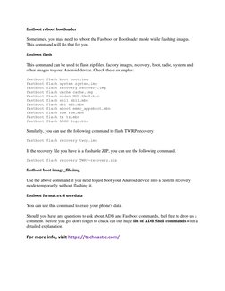 Fastboot Commands Guide for Android | PDF | Booting | Android ...