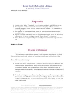 Total Body Reboot & Cleanse
Cleansing Ritual Guidebook
I wish you happy cleansing!
 
 
 
 
 
Preparation
 
1.
Complete the “B