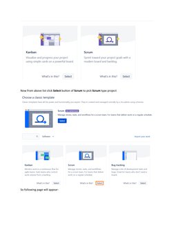 
 
Now from above list click Select button of Scrum to pick Scrum type project 
 
So following page will appear- 
