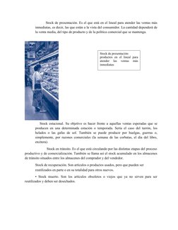 Stock de presentación. Es el que está en el lineal para atender las ventas más
inmediatas, es decir, las que están a la vista