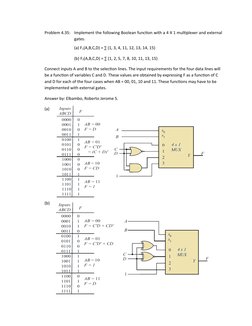 Implementing Boolean Functions with MUX | PDF