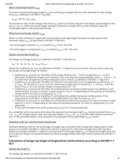 Table of Reinforcement Anchorage Length & Lap Length - Eurocode 2 | PDF