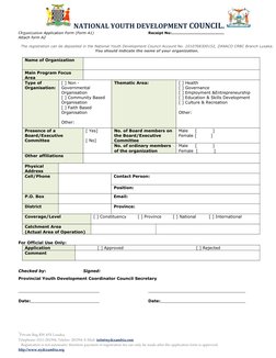 National Youth Development Council Form | PDF | Business