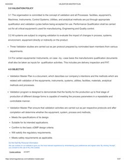 Validation Master Plan | PDF | Verification And Validation | Http Cookie