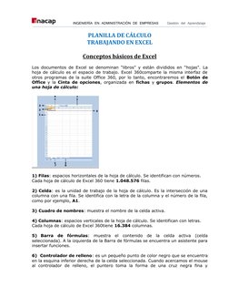 INGENIERÍA EN ADMINISTRACIÓN DE EMPRESAS    Gestión del Aprendizaje
PLANILLA DE CÁLCULO
TRABAJANDO EN EXCEL