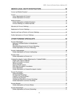 CSFS – Careers in Forensic Science, Anderson, G.S. 
MEDICO-LEGAL DEATH INVESTIGATORS.........................................