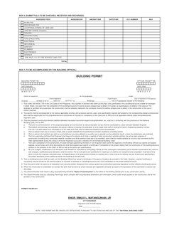 BOX 6 (SUBMITTALS TO BE CHECKED, RECEIVED AND RECORDED)
 FILING FEE
 PROCESSING FEE
 LOCATIONAL/ZONING OF LAND USE
 LINE AND