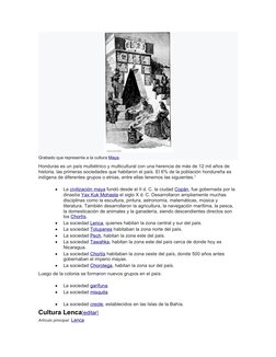 (https://commons.wikimedia.org/wiki/File:Century_Mag_Stela_I_and_altar.png)Grabado que representa a la cultura Maya.
Hondura