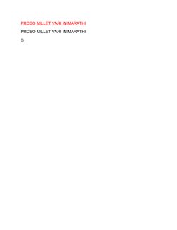 Proso Millet Vari in Marathi | PDF | Sports & Recreation | Cooking
