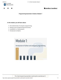 Python Essentials: Module 1 Overview | PDF | Computers